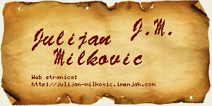 Julijan Milković vizit kartica